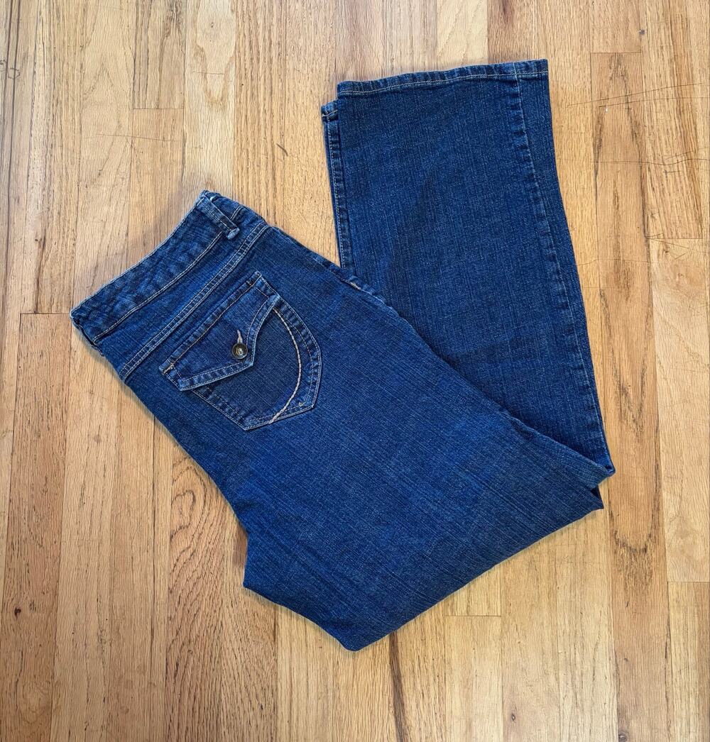 Women’s Nine West Midrise Bootcut Stretch Jeans Cute Pockets, size 16 / 32 Waist